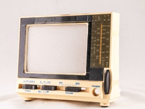 Old TV, yellow plastic
